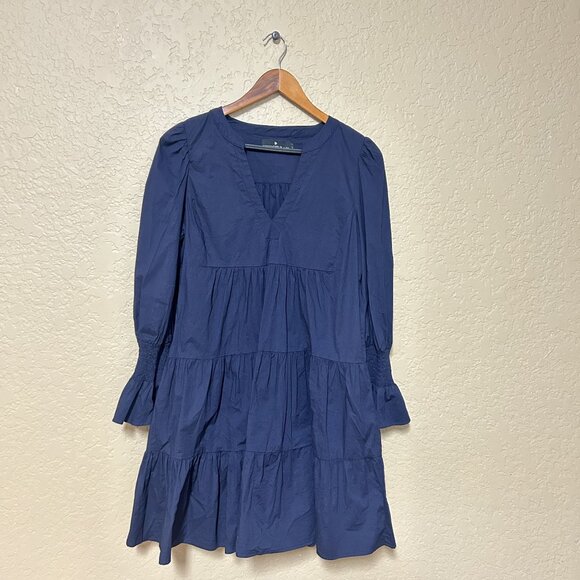 Pomander Place Womens Tuckernuck Tiered Dress Deep Blue Size Large - Picture 2 of 6